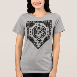 Florales Wolfswappen Tri-Blend Shirt