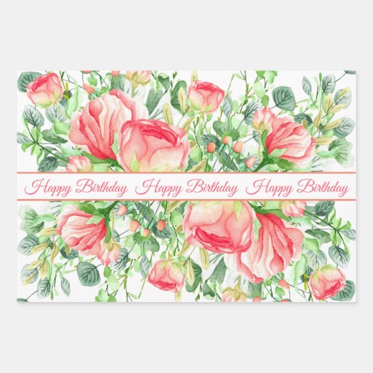 Floralfarben und Foliage Geschenkpapier Set (Vorderseite 3)