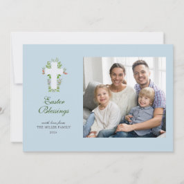 Floralfarben und Ostern des Fotos überqueren Feiertagskarte