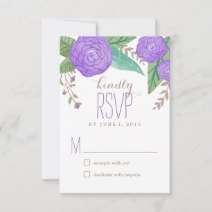 Floralfarbene Hochzeitstipps / RSVP-Karten RSVP Karte