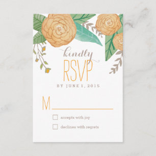 Floralfarbene Hochzeitstipps / RSVP-Karten RSVP Karte