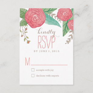 Floralfarbene Hochzeitstipps / RSVP-Karten RSVP Karte