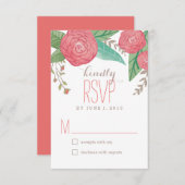 Floralfarbene Hochzeitstipps / RSVP-Karten RSVP Karte (Vorne/Hinten)