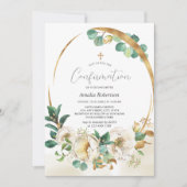 FloralGrünGoldene Einladung (Vorderseite)