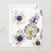 Floralische Blume Peony Anemone Fresh Spring Artis Postkarte (Vorne/Hinten)
