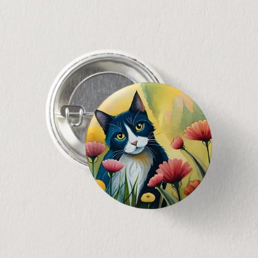 FLoralkatze Button (Vorne & Hinten)