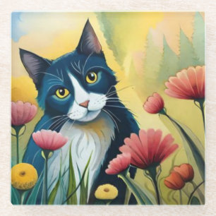 FLoralkatze Glasuntersetzer