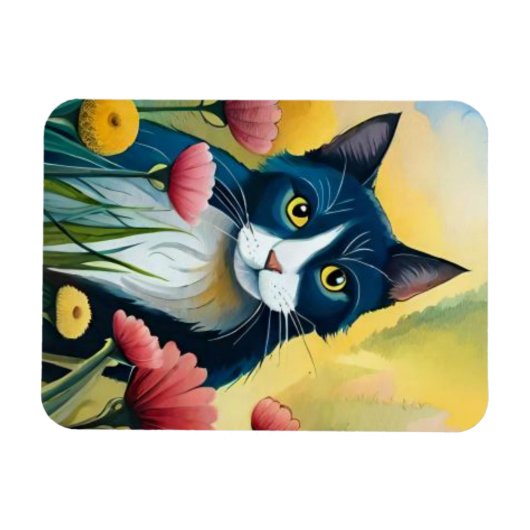 FLoralkatze Magnet (Horizontal)