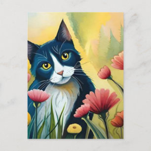 FLoralkatze Postkarte