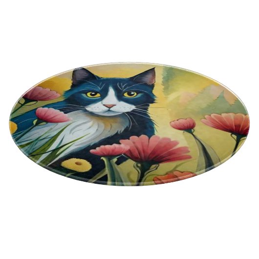 FLoralkatze Schneidebrett (Ecke)