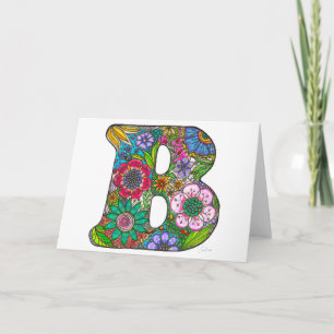 FloralLetter B Grußkarte - von der Original-Kunst Karte