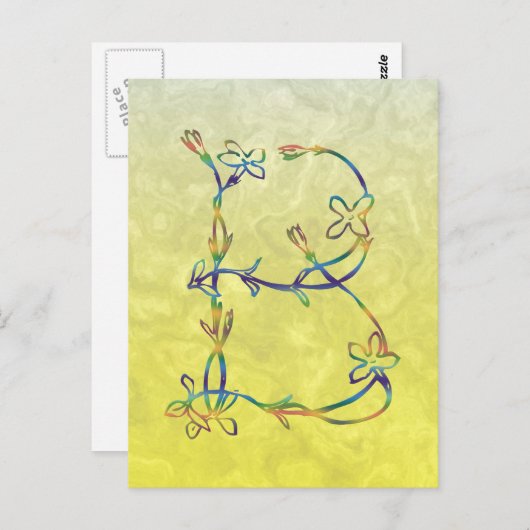 FLORALMONOGRAMM B POSTKARTE (Vorne/Hinten)