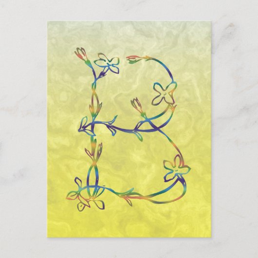 FLORALMONOGRAMM B POSTKARTE (Vorderseite)
