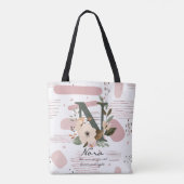 Floralmonogramm N – Strahlender botanischer Buchst Tasche (Rückseite)