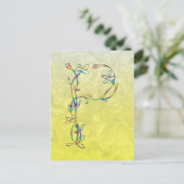 FLORALMONOGRAMM P POSTKARTE (Stehend Vorderseite)