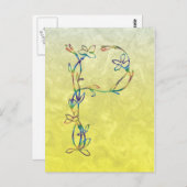 FLORALMONOGRAMM P POSTKARTE (Vorne/Hinten)