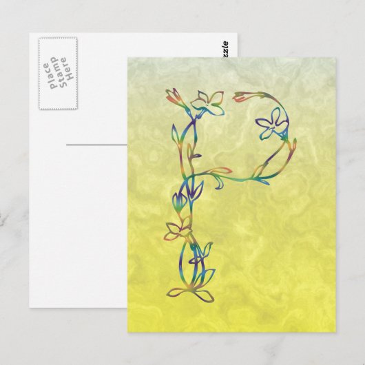 FLORALMONOGRAMM P POSTKARTE (Vorne/Hinten)