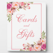 Floralrosa Dusche oder Hochzeitskarten Geschenke Fotoplatte (Vorderseite)