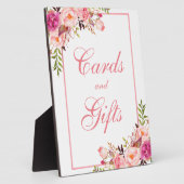Floralrosa Dusche oder Hochzeitskarten Geschenke Fotoplatte (Seite)