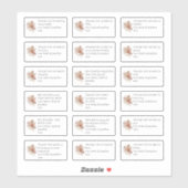 Florals 18 Einzelpersonen Vielen Dank für Ihre Hoc Aufkleber (Blatt)