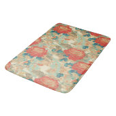 Florals Aquamarin, Peach, Aquamarin mit Ornates Badematte (Schrägansicht)