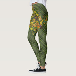 Florals auf Kariert Leggings