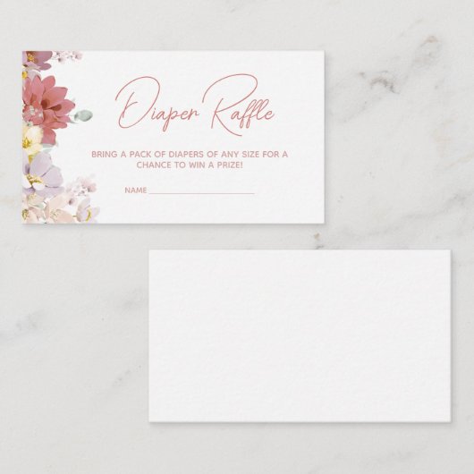 Florals Baby Bloom Babydusche Windelwanne Begleitkarte (Vorne/Hinten)