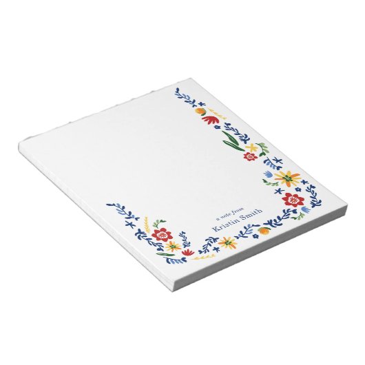 Florals bestickt notizblock (angewinkelt)