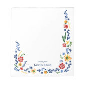 Florals bestickt notizblock (Vorderseite)