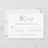 Florals Blush Pink Foliage Wasserfarbe Elegant RSVP Karte (Vorderseite)