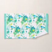 Florals Bright Blues Yellow on White Badhandtuch Set (Handtuch)