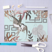 Florals Browns, Cranberry Tan & Birds Decoupage Seidenpapier (Handwerk)
