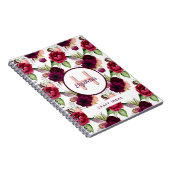 Florals burgundy craft ideas monogram notizblock (Rechte Seite)