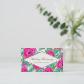 Florals Business Cards Visitenkarte (Stehend Vorderseite)