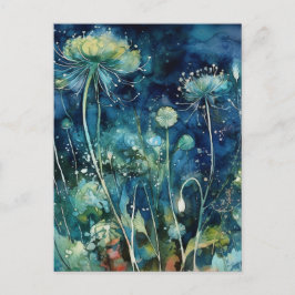 Florals cyanotype postkarte