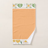 Florals Daisies Trimed in Coral und Greenery Badhandtuch Set (Handtuch)