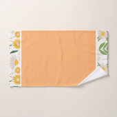 Florals Daisies Trimed in Coral und Greenery Badhandtuch Set (Handtuch)