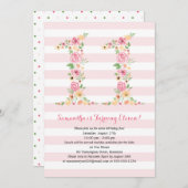 Florals ELEVEN 11. Geburtstag Einladung (Vorne/Hinten)