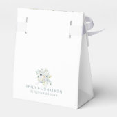 Florals Eukalyptus Grüne Namen Datum Hochzeit Geschenkschachtel (Rückseite)