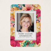 Florals Foto Beerdigung Gedenkkarte (Vorderseite)