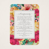 Florals Foto Beerdigung Gedenkkarte (Rückseite)