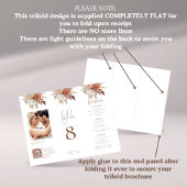 Florals Foto QR Trifold Wedding Menu Table No