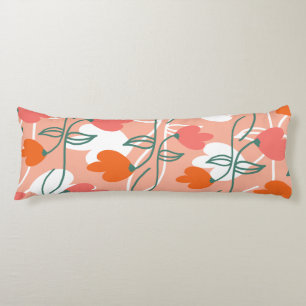 Florals Hand gezeichnete botanische Muster Orange Seitenschläferkissen
