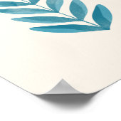 Florals in Blau und Orange Farben Poster (Ecke)