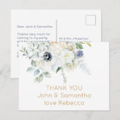 Florals individuelle Gastadresse Vielen Dank Postkarte (Vorne/Hinten)