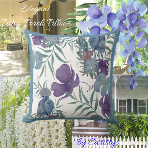 Florals Mauve, Schieferblau mit Grün Kissen