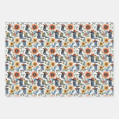 Florals mit Heelsen Stiefel und Hunde Geschenkpapier Set (Vorderseite 3)