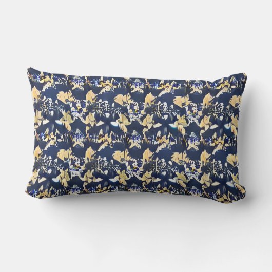 Florals Mitternacht: Eine nocturnale Elegance Lendenkissen (Rückseite)