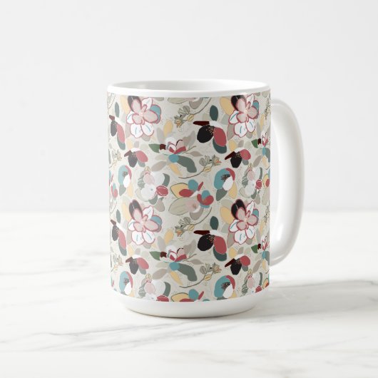Florals Neutrals Magnolia Kaffeetasse (VorderseiteRechts)