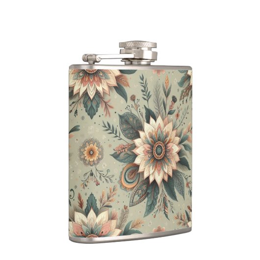 Florals on Sage Flachmann (Rechts)